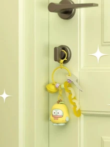 HANGYODON Adorable Yellow Pear Keychain Pendant, Soft PVC Pear-Clad Design, Tiny Jingle Bell, Metal Lobster Clasp, Clip to Bag, Key Ring, Backpack Zipper, Pencil Case, Car Mirror, Pocket Dangler, Kawaii Collectible, Gready-ready for, Car Mirror, Pocket Dangler, Kawaii Boost, Japanese Cartoon Merch, Miniature Toy Charm, Portable Decoration, Quirky Accessory, Small-budget Present - 鴨梨款 - 查看 2