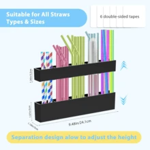 Strohhalter für Schranktür, Acryl Strohhalter-Organizer mit starkem Klebeband, Becher-Strohhalter-Aufbewahrungsbehälter für Schrank, Trinkhalme-Spender für Küchentheke