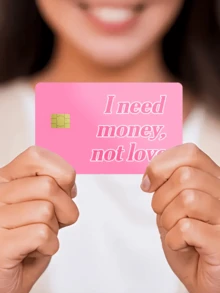 1 Stück kreative rosa Aufkleber, ultradünner PVC-Klebeaufkleber mit kleinem Kern, verwendet für DIY-Dekoration von Debitkarten, Kreditkarten, Verkehrskarten, Fingerabdruck- und kratzfeste Campuskarten