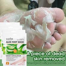 4pcs Foot Exfoliating Mask | Dermatologically Tested, Repairs And Exfoliates Heels, Dry And Dead Skin For Soft Feet | Exfoliating Foot Exfoliating Mask For Chapped Feet | Aloe Vera - trắng - Xem 8