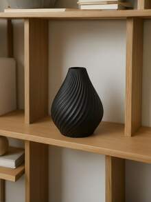 1pc Unique Textured Plastic Vase With Artificial Reed Grass, Modern Style Beige Water Drop Shaped Home Decor, Delicate Details, Suitable For Living Room, Spring Wall Decor Centerpiece, Rustic Ceramic Style Room Decoration Glass Vase - Multicolor - View 8