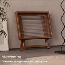 1 件时尚折叠竹制咖啡桌（蓝绿色）- 便携式设计，适合室内/室外使用，现代波西米亚风格，节省空间的家具，适合客厅、阳台、露台，耐用材料