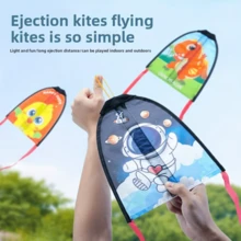 Mini Catapult Kite - Thumb Slingshot Kite Beach Toy Gift, Suitable For Ages 4-9 And 10-14, Easy To Fly, Waterproof Cordless Beach Kite, Small Fun Outdoor Sports Toy, Astronaut Rabbit Dinosaur Cartoon Style - 3 Pieces (style 1) - View 2