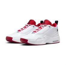 Nike 耐克新款减震耐穿支撑训练男子篮球鞋 JORDAN MAX AURA 6，舒适简约户外低帮篮球鞋，时尚百搭白红配色，必备 FQ8298-106 - 白紅色 - 查看 1