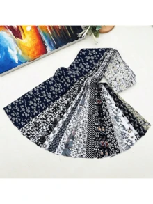 40 sztuk 6,5*50 cm (2,56 cala*19,6 cala) mieszanych kolorów i wzorów DIY ręcznie robione paski tkaniny zestaw do szycia - Wielokolorowe - Zobacz 3