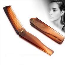Peine de plástico plegable para barba, flequillo y peinado, pequeño y portátil, color negro, con dientes duros - multicolor - Ver 10