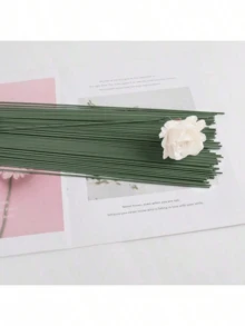 10-100个装 - 柔性植物支架 - 塑料支撑，仿橡胶袋玫瑰杆金属网花手工DIY花卉材料绿色铁丝假花枝，适用于室内外花卉和花园植物，耐用竹制植物支架提供强力支撑 - 彩色 - 查看 2