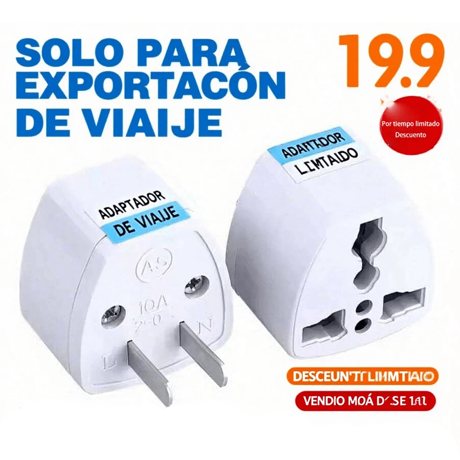 Paquete de 3 adaptadores de enchufe americano, adaptador de viaje universal, convierte EU UK AU CN JP a americano, adaptador de corriente europeo a americano, cargador universal para teléfonos móviles y portátiles - Tipo de Enchufe A USA (110-127V) - Ver 1