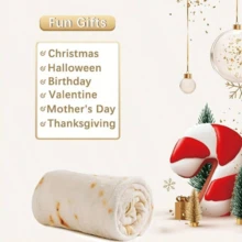 Manta y Gorrito en Forma de Tortilla - Un Regalo Perfecto para Bebés y Mascotas - Beis - Ver 9