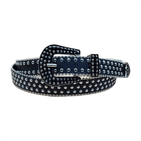 Cinto Estilo Country Unissex Detalhe Metal Bolinhas Moda