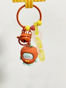 HANGYODON Lovely Apple Keychain Pendant, Soft PVC Apple-Clad Design, Tiny Jingle Bell, Metal Lobster Clasp, Clip to Bag, Key Ring, Backpack Zipper, Pencil Case, Car Mirror, Pocket Dangler, Kawaii Collectible, Gift-ready for Tepriens, irthy, Party Japanese Cartoon Merch, Miniature Toy Charm, Portable Decoration, Quirky Accessory, Small-budget Present - 蘋果款 - 查看 8