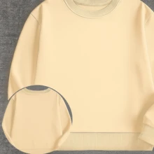 Women's 100% Cotton Casual Plain Sweatshirt - Màu be - Xem 4