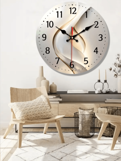 [Silent Wooden Wand Klok Moderne Abstract Geometric Art Verlichting Shadow Minimalist Silent out Ticking, Living Room, Bedroom, Office, Gallery ation, Home Ideal Birthday 10 12 Inches view 2