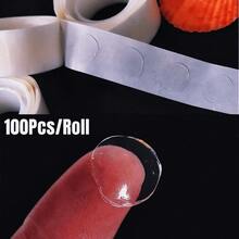 100pcs/Roll Clear Adhesive Dots For Balloons, Removable Double-Sided Ultra-Thin Glue Dots Stickers, Suitable For Wedding Birthday Decoration, Arts And Crafts, Party Supplies, Back To School Valentine Day