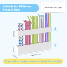 Strohhalter für Schranktür, Acryl Strohhalter-Organizer mit starkem Klebeband, Becher-Strohhalter-Aufbewahrungsbehälter für Schrank, Trinkhalme-Spender für Küchentheke