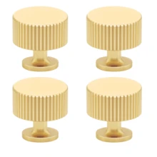 Brushed Gold Kitchen Cabinet Knobs - Solid Brass Dresser Drawer Knobs, Brass Pulls, Suitable For Bathroom Bedroom Wardrobe, Furniture Hardware - Gold - View 11