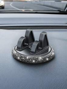 Soporte de teléfono para el salpicadero del coche giratorio y premium, compatible con iPhone y smartphones, soporte de teléfono multifuncional tipo disco adhesivo con diseño antideslizante, soporte giratorio de panel de instrumentos de ABS para hombres, mujeres, papá y mamá - Multicolor - Ver 4