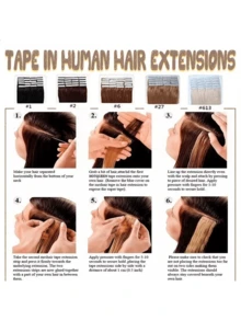 Tape In Hair Extensions Human Hair 20pcs/Pack/30g Remy Straight Invisible Tape Adhesive Hair Extensions Suitable For All People 10-24 Inches - S60 - View 6