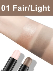 FV Waterproof Highlighter Stick - Warm Tone Dual-Ended Highlighter & Contour Stick, Nose Shaping, Multi-Purpose Makeup Stick, Brand Cosmetics, Face Makeup, Designed For Women & Girls, Perfect For Y2K Dreamy Fashion In Autumn/Winter, Birthday & Christmas Party Gift, Excellent Color Payoff - #01FairLight - View 7