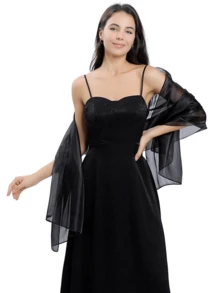 1pc Women's Silky Shawls And Scarves, Suitable For Evening Gowns, Lightweight And Soft, Perfect For Bridesmaids, Weddings, Formal Parties, Etc., Organza Shawls.