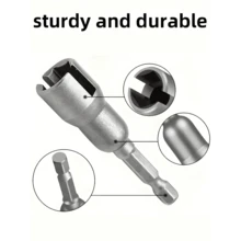 1pc Butterfly Bolt Socket Wrench 6.35mm Hex Shank Socket Adapter Nut For Power Tool Slotted Electric Screwdriver, Tools For Men