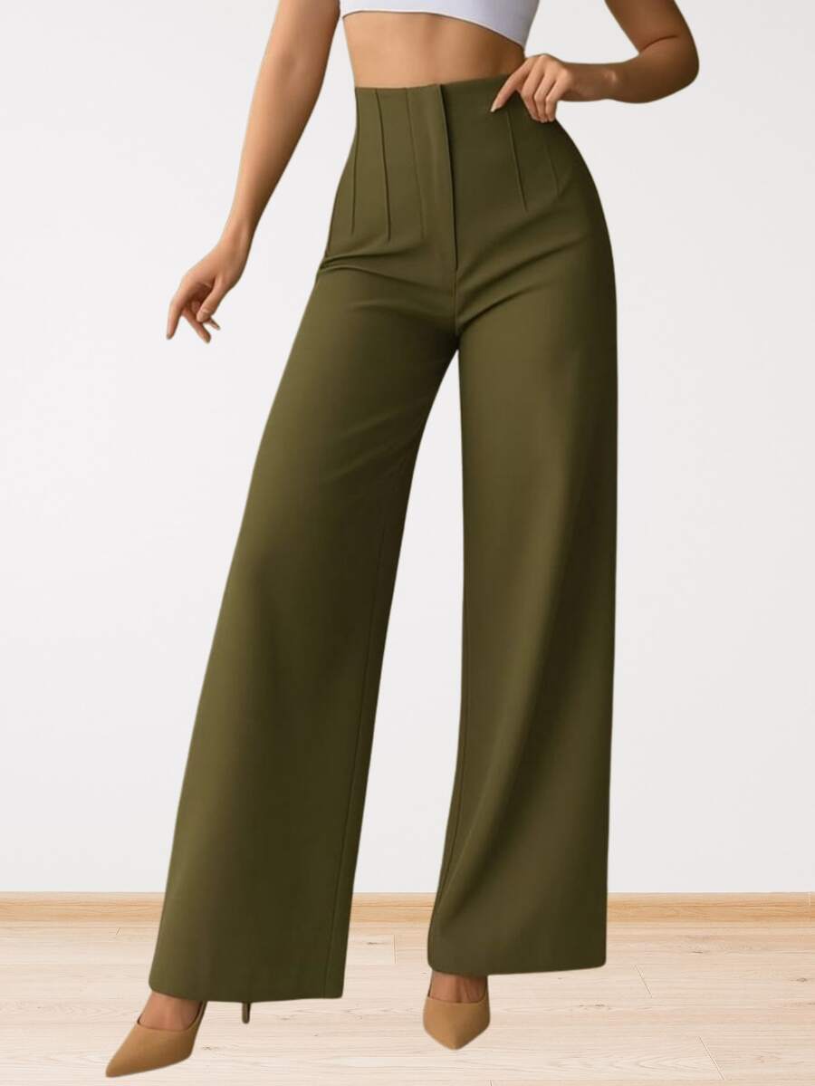 Women Pants - Olive Green - View 1
