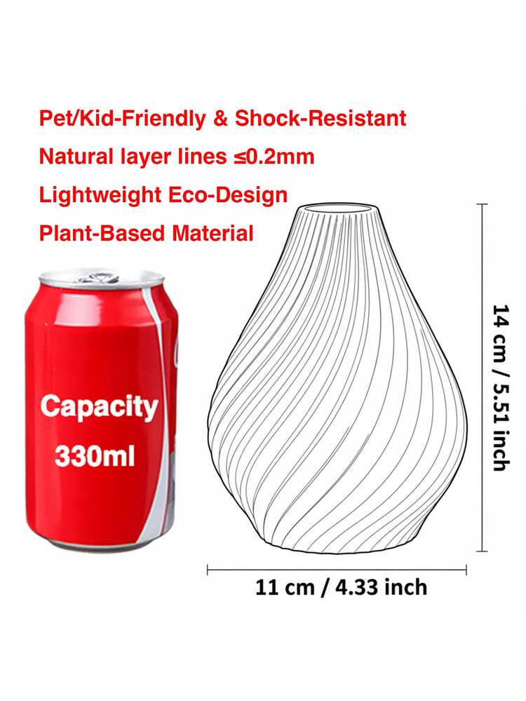 1个独特的纹理塑料花瓶，内含人造芦苇草，现代风格米色水滴形家居装饰，细节精致，适合客厅、春季墙面装饰、乡村陶瓷风格房间装饰玻璃花瓶 - 彩色 - 查看 3