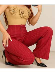 Women Pants - Red Stripes - View 3