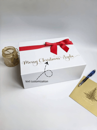 1pc Christmas Magnetic Gift Box - Personalized Christmas Eve Gift Box With Ribbon Bow - Christmas Eve Box - Christmas Gift Box For Kids