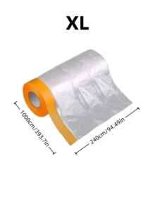 1 Cubierta de polvo desechable multiusos, película protectora de plástico grueso a prueba de polvo y polvo para la decoración de muebles, película protectora rociada por artesanos, película protectora doméstica con cinta adhesiva, que proporciona protección impermeable durante la renovación y limpieza de muebles, película de PE transparente e inodora, adecuada para escuelas, oficinas, familias y viajes, y se puede usar para bolsas, organizadores y almacenamiento.