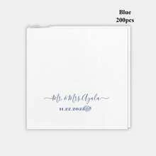 20-500pcs Custom Cocktail Napkins, 9 Designs Of Personalized Monogram Napkins For Birthday, Bachelorette, Bridal Shower, Baptism, Sip & See, Anniversary And Wedding, Suitable For Couple, Lovers, Romantic Decor, Disposable Beverage/Dessert Napkins For Wedding Table Decorations, Christmas Decor - Multicolor - View 11