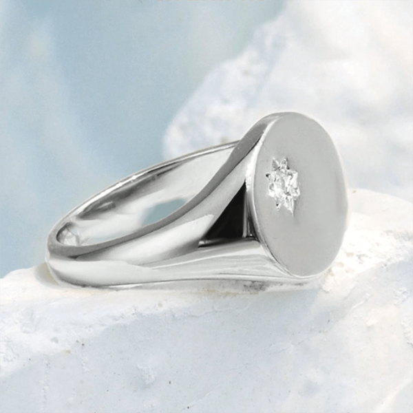 1 قطعة خاتم نسائي مرصع بزركونيا مكعبة بشكل نجمي دائري للاستخدام اليومي