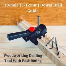 3-12mm Adjustable Angle Woodworking Tenon Clamp Kit, Multipurpose Portable Doweling Jig With Drill Bits And Locating Pins, Metal And Plastic, Ideal For DIY Woodworking Hobbyists - No Electricity Required