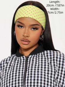 1 pezzo/4 pezzi Fascia elastica con stampa a pois retrò, versatile per la vita quotidiana, lo yoga, attività all'aperto, accessorio per capelli di moda per donne, sciarpa invernale per donne