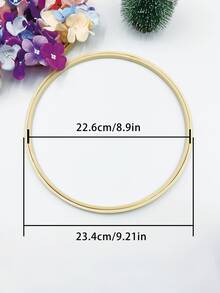 1 pièce Cadre de broderie en bambou double cerceau pour décoration d'Halloween, sans vis, 1 pièce de cadre de point de croix, matériau non réglable, fournitures de broderie artisanale. Disponible en plusieurs tailles - 13 cm/17 cm/20 cm/23 cm/26 cm/30 cm