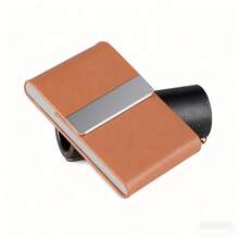 1 hộp đựng thuốc lá bằng da thời trang, hộp đựng nón thảo mộc siêu mỏng di động có khung thép không gỉ, phụ kiện hút thuốc bền, hộp đựng danh thiếp, quà tặng - Nhiều màu - Xem 4