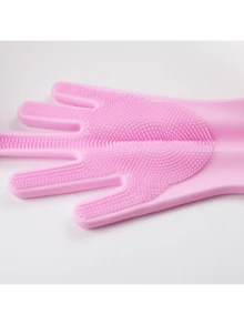 1-Pair Heavy-Duty Silicone Gloves - Waterproof, Heat-Resistant Up To 446°F, Non-Slip Grip - Dishwasher , & Powder-Free - For Kitchen, Bathroom, Car Cleaning, Pet Bathing, Household Chores - Household Cleaning Gloves, Kitchen Cleaning, Flexible Design, Highquality Material, Home Cleaners