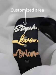 1 Piece Of Customized Personalized Name Watch Accessories, Valentine's Day, Mother's Day Gift, Father's Day Birthday Gift, Women's Exclusive Customized Watch Strap Pendant - Multicolor - View 1