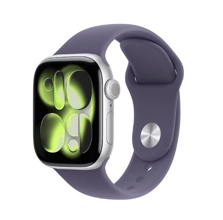 Caja plateada + correa color morado niebla