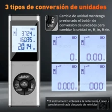 Medidor Laser 100m Distancia Telemetro Portátil Digital - Plateado - Ver 5