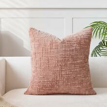 1 件/2 件腮红粉色（不含枕芯）复古雪尼尔条纹抱枕套，100% 涤纶编织拉链靠垫套，可机洗，几何图案装饰枕套，适用于沙发、床、餐厅、家庭办公室 - Blush Pink - 查看 18