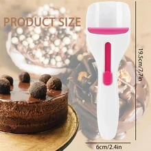 2pcs Cupcake Scoop, Cupcake Batter Scoop Batter Dispenser Sliding Button Dispenses DIY Bakeware Measuring Equal Amounts Kitchen Gadget Baking Tool Flour Distribution Silicone Plunger - White - View 2