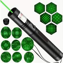 [Halloween Pattern] High Power Rechargeable Green Laser Pointer Flashlight: Powerful Green Laser Pen With Star Cap, Long-Range Laser Beam Pointer For Astronomy Demonstration, Outdoor Camping, Cat Toys, 8-In-1 Laser Patterns Including Romantic Love And Cute Cartoon Animal Halloween Designs