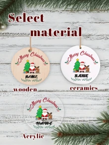 LICVIC Custom Name Christmas Ornament, Personalized Christmas Tree Decor, Customized Santa Reindeer Hanging Sign, Customizable Christmas Gift, Kids Gift - Style B - View 3
