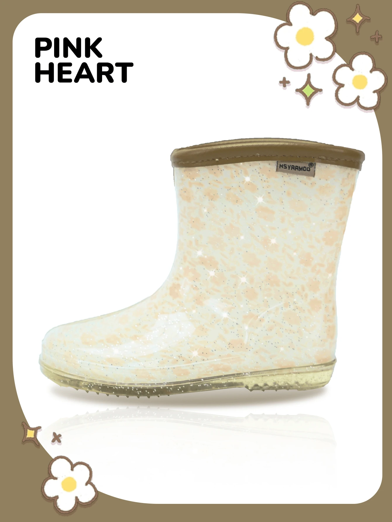 新款儿童雨靴中筒防滑耐磨水鞋易清洗可爱印花女童防水雨靴