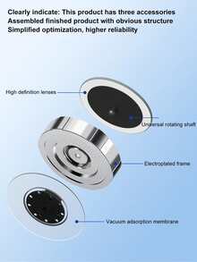 Espejo retrovisor del coche, espejo redondo pequeño (par), tipo de ventosa, espejo auxiliar de ángulo amplio de 360 grados, a prueba de lluvia, de alta definición, campo de visión amplio, reflectante, para cambio de carril mientras conduce, anti-arañazos y anti-colisión