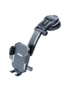 360° 旋转可折叠车载手机支架，带强力吸盘，通用仪表盘通风口支架，兼容 和 Android 手机，无阻塞充电端口，柔性硅胶材质，送给家人朋友的完美礼物，夏季旅行配件，兼容 、Android 手机，生日、家人、朋友的礼物，汽车配件 - 黑色 - 查看 5