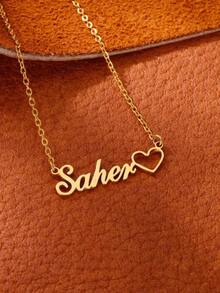 قلادة اسم الحب المجوفة المصنوعة من الفولاذ المقاوم للصدأ قطعة واحدة، هدية أنيقة مخصصة، عودة إلى المدرسة، شتاء، عيد الحب، عيد الأم، متعددة الوظائف، زخرفية، حرف، منقوش، موضة، ملونة، كاجوال، جميلة، كاواييي، فريدة، هدية مثالية للرجال، هدية مثالية للنساء، العائلة، الأصدقاء - متعدد الألوان 3 - مشاهدة 5