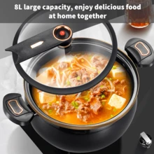 Lislark 7L Iron Micro Pressure Cooker Soup Pot Non-Stick Stock Pot Kitchenware With Lid - Black - View 5