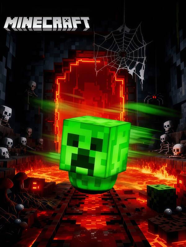 Minecraft 1 Piece Commemorative Version Collectible Series Minecraft Creeper Doll Lamp - Cute Style, USB Rechargeable, Perfect Bedroom Decoration And Relaxation, Suitable For Sleep / Christmas And Birthday Gifts, Suitable For Teenagers And Adults, Themed Parties.
